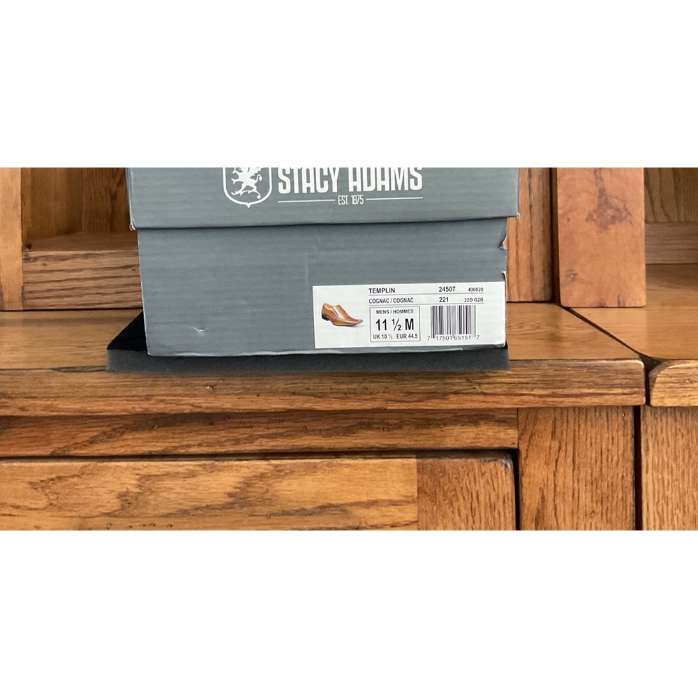 Stacy Adam’s new in box Men’s Dress Shoes 11 1/2M cognac - Picture 2 of 7